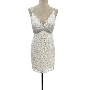 Bardot Lace Sheath Dress Crochet Sleeveless White Size US 6 Small